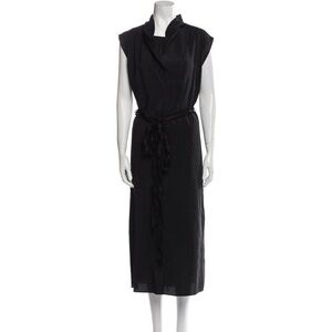 Toteme Cowl Neck Elegant Black Midi Dress